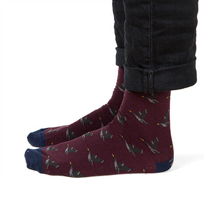 Japanese Crafted Navy/Burgundy Socks