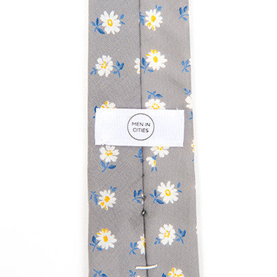 Flowers on Grey Tie