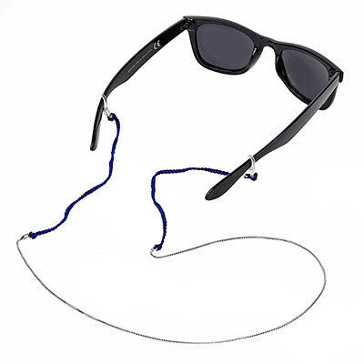Sterling Silver Eyeglasses Holder with Indigo Cord