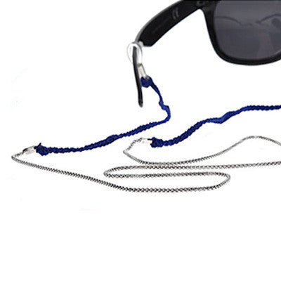 Sterling Silver Eyeglasses Holder with Indigo Cord