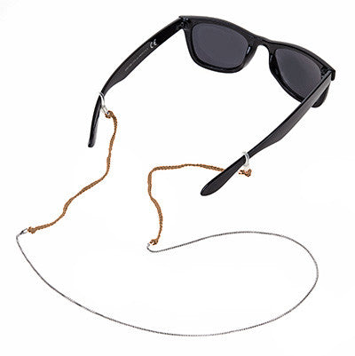 Sterling Silver Eyeglasses Holder with Beige Cord