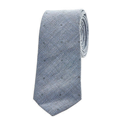 Grey Cotton Tie with Dots