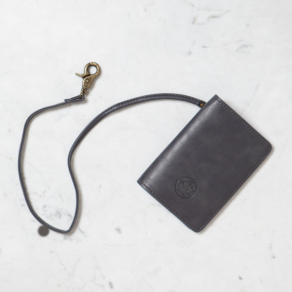 Grey Global Nomad Passport Holder with Chain