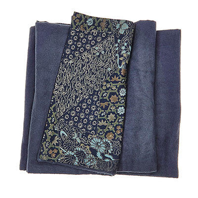 Navy Flannel - Japanese Patterned Cotton Scarf