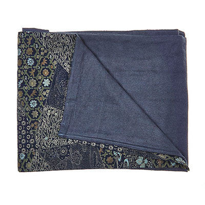 Navy Flannel - Japanese Patterned Cotton Scarf