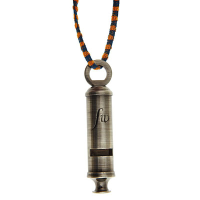 Gunmetal FW Necklace with Orange/Blue Japanese Cord