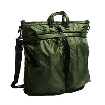 Green MIC Nomad Travel Bag with Grey Striped Zippers