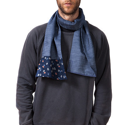 Japanese Owl Patterned Indigo Scarf