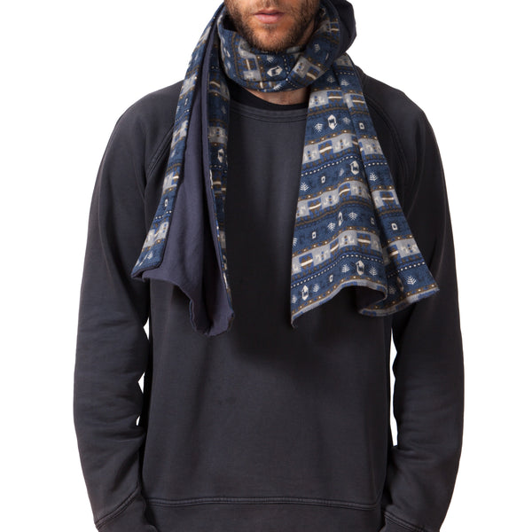 NAVAJO DEER REVERSIBLE  FLANNEL SCARF