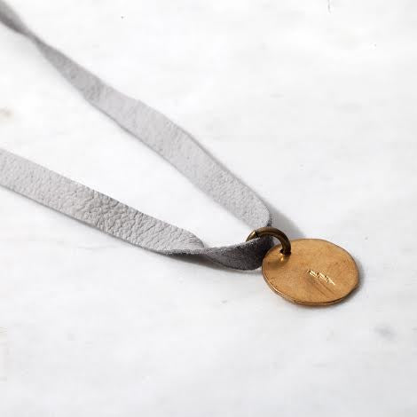 Venice Handmade Grey Leather Necklace