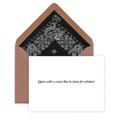 Note Cards with Black Bandana Lined Envelopes (Pack of 6)